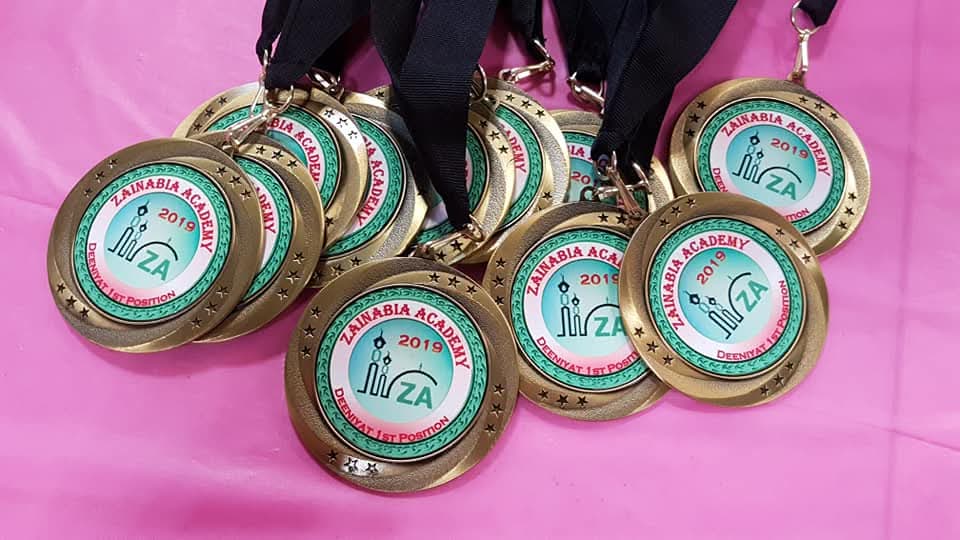 Zainabia Academy Deeniyat first position medals ready to be presented