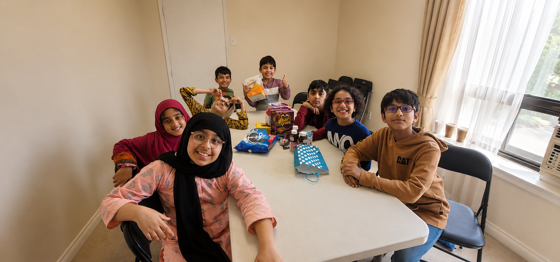 Students sharing snacks together after class